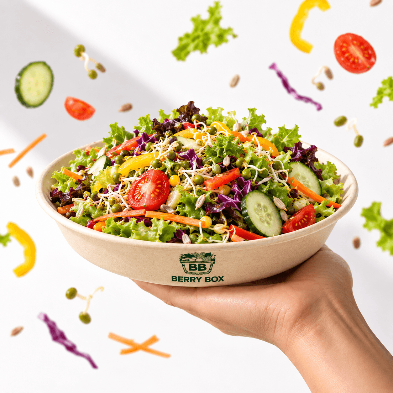 Plate of fresh seasonal salad.